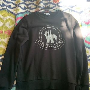 Women’s M Black Moncler sweatshirt w/ Silver Embr